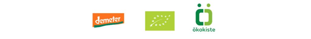 Verbandslogos - demeter, EU-Bio-Logo, die Oekokiste